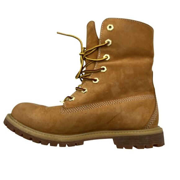 Timberland Womens 6.5W Teddy Fleece Fold-Down Wheat Waterproof Leather Boots - Picture 6 of 16